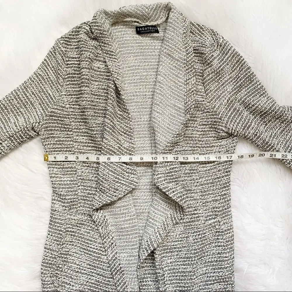 🆕 BAGATELLE Draped Front Woven Knit Cardigan! - Picture 4 of 7